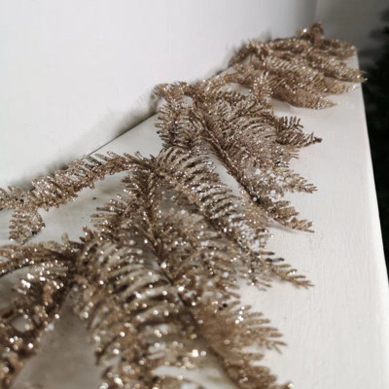 Image of Samuel Alexander 1.8M Light Champagne Glitter Fir Christmas Garland Decoration