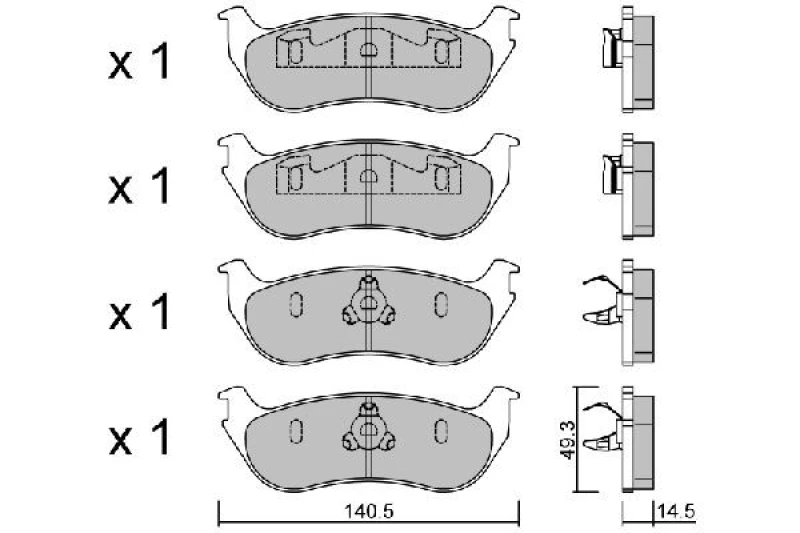 Image of AISIN Brake pad set AISIN BPFO-2003