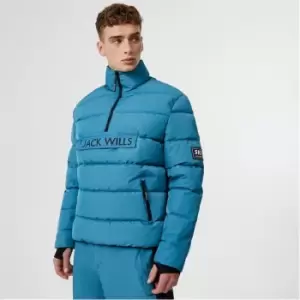 image of Jack Wills OTH Half-Zip Puffer Jacket - Blue