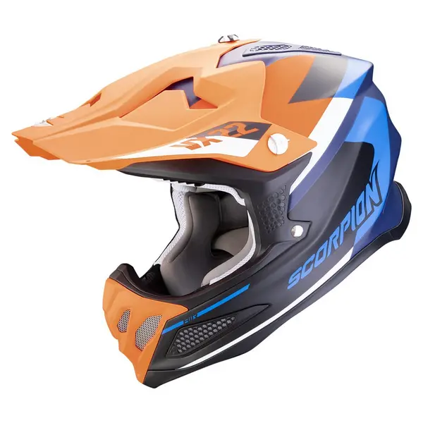 Scorpion VX-22 Air Beta Blue Matt Orange Offroad Helmet Size M