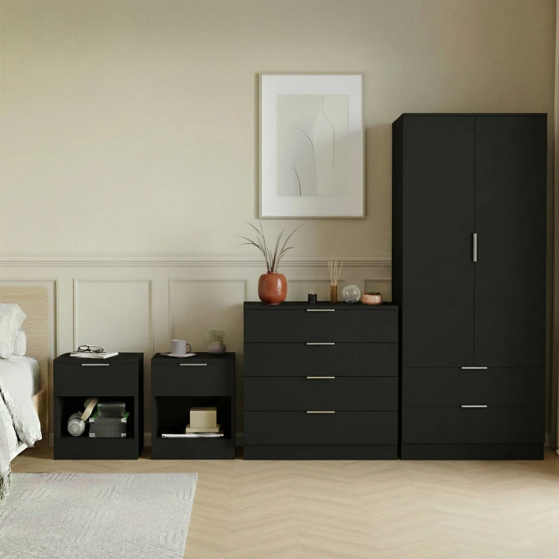 Image of Lassic Vida Designs Trega 4 Piece Bedroom Set 1 Black unisex 4 Piece