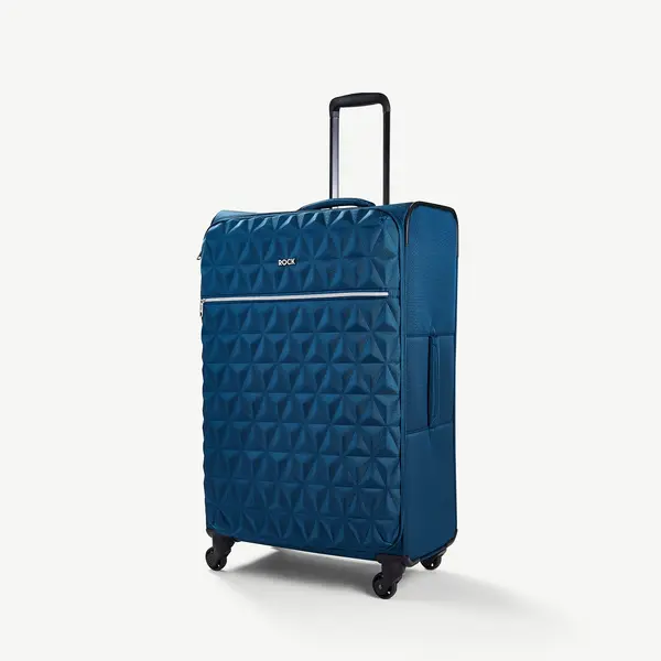 Image of Rock Luggage Jewel UYG8Y Large Soft Shell Blue Suitcase