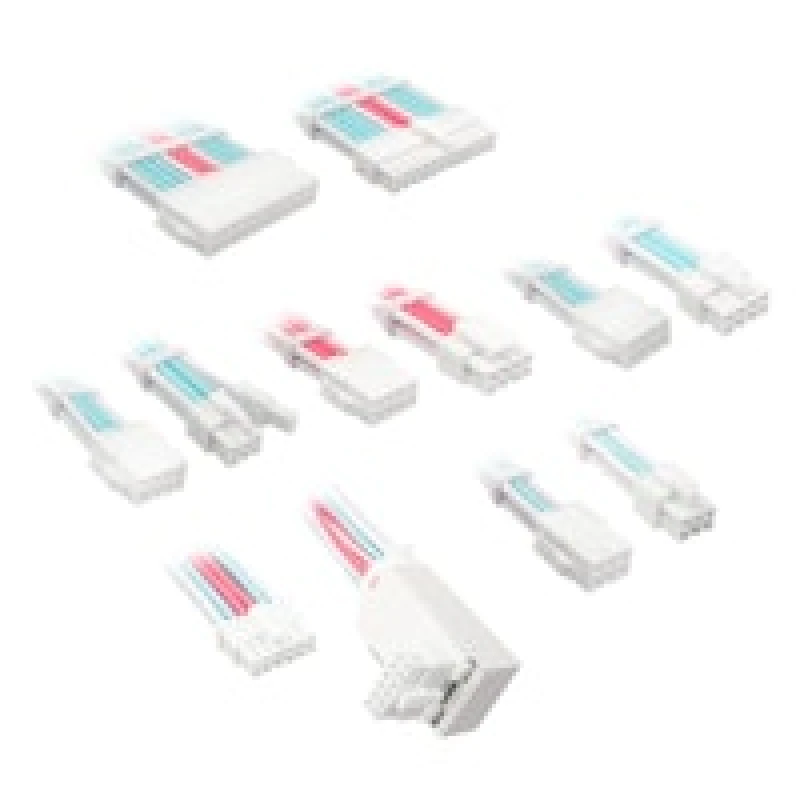 Image of Kolink Core Pro Braided Cable Extension Kit 12VHWPR Type 2 - Brilliant White/Neon Blue/Pure Pink