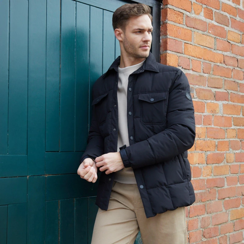 Image of Threadbare Lightweight Collared Quilted Jacket - Black S