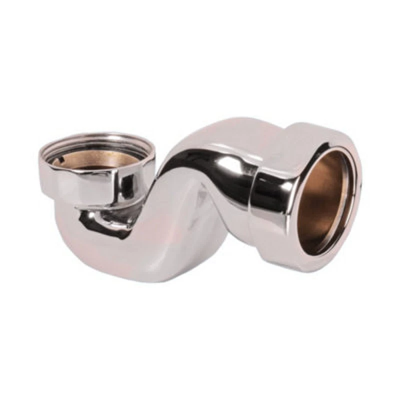 Image of McAlpine BATHTRAP25-CPB 25mm Water Seal Chrome Plated Brass Bath Trap with 1.5" Universal Outlet Silver
