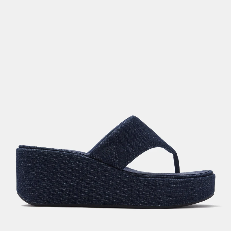 Image of Fitflop Womens Wedge Heeled Sandals Dark Denim female 3 (36)