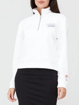 image of Tommy Jeans Summer Mock Neck Sweatshirt - White