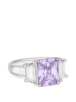 image of Simply Silver Sterling Silver 925 Cubic Zirconia Lavender Ring