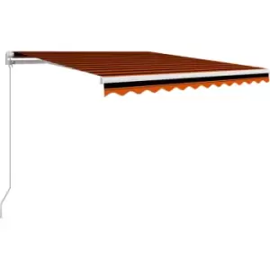 Image of Vidaxl - Manual Retractable Awning 300x250cm Orange and Brown Multicolour