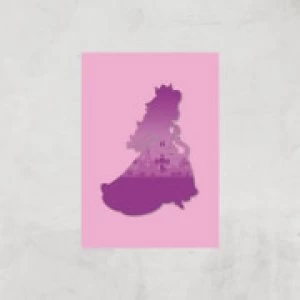 Image of Nintendo Super Mario Peach Silouette Art Print - A4 - Print Only