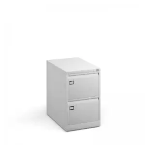 image of Steel 2 drawer executive filing cabinet 711mm high - white