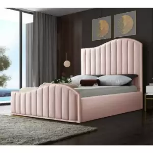 Image of Envisage Trade - Magnifik Upholstered Beds - Plush Velvet, Double Size Frame, Pink - Pink
