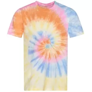 Image of Awdis Unisex Adult Swirl T-Shirt (XXL) (Yellow/Blue/Orange)