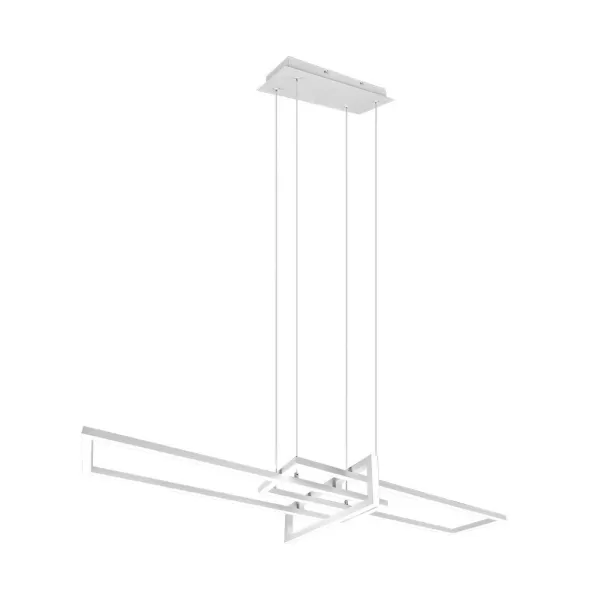 Image of Salinas Modern Bar Pendant Ceiling Light White Matt 4000K