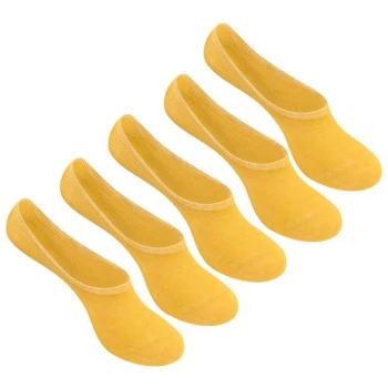 image of Giorgio 5 Pack Invisible Socks Ladies - Yellow