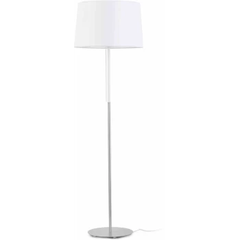 image of Faro Volta - 1 Light Floor Lamp White, Nickel, E27