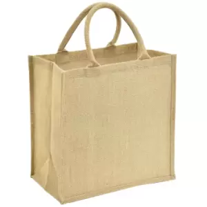 image of Brand Lab Laminate Jute Tote Bag (One Size) (Natural)