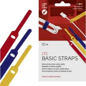 image of Label the Cable LTC 1130 19" Hook-and-loop cable tie Yellow, Blue, Red