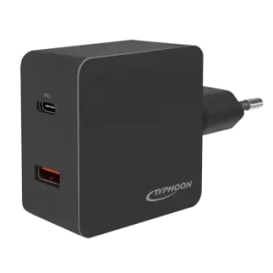 image of LogiLink Typhoon USB Wall Charger, 2port, USB-AF & USB-CF, 18W,...