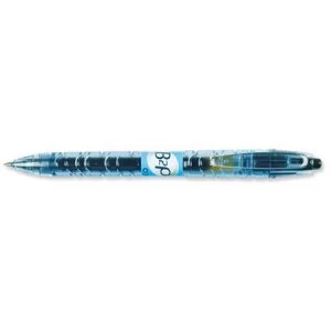 image of Pilot Begreen B2P Rollerball Pen Recycled Retractable 0.7mm Tip 0.39mm Line Black Pack of 12