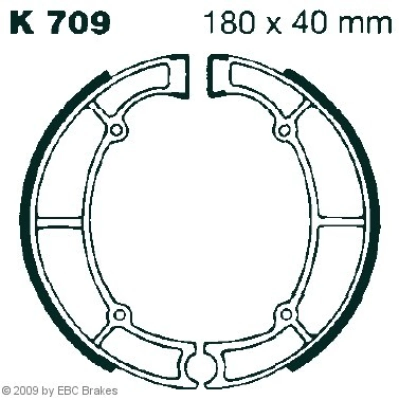 Image of EBC Brakes K709 Brake Shoes Rear, Ø: 180mm Brake Shoe Set (70)