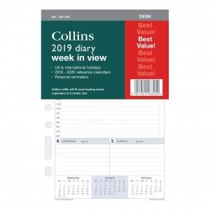 Image of Collins 2019 Desk Diary Refill Week To View Ref DK1700 19 DK1700 19