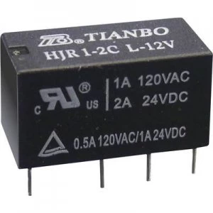 image of PCB relays 12 Vdc 2 A 2 change overs Tianbo Electronics