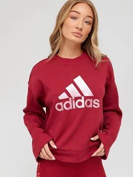 Image of adidas U For U Sweat Top - Burgundy, Size L, Women