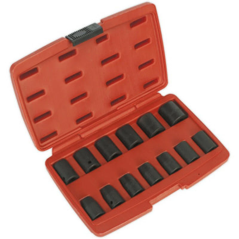 Image of Loops 13 Piece Impact Socket Set - 1/2" Sq Drive - 6-Point WallDrive - Storage Case Multi
