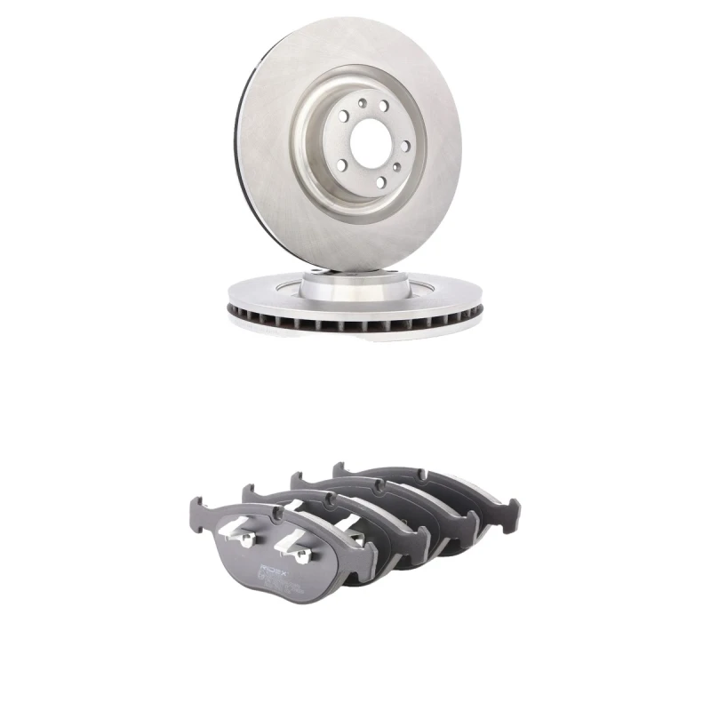 Image of RIDEX 3405B3014 Brake disc and pads set Front Axle, Brake Disc Type: Vented, with acoustic wear warning Brake Set,disc brakes (3405)