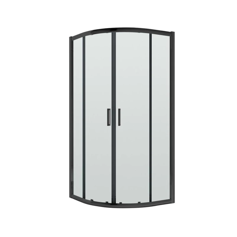 Image of Balterley Quadrant 6mm Toughened Safety Glass Shower Enclosure Black 800mm Black