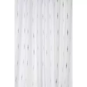 image of Croydex - Silver Dotty Textile Shower Curtain