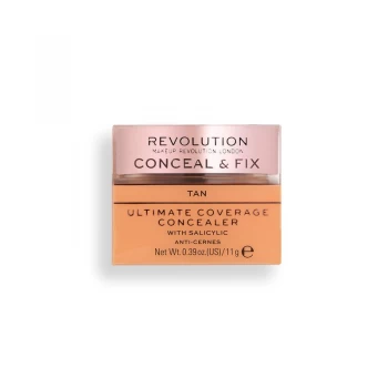 Image of Makeup Revolution Conceal & Fix Ultimate Coverage Concealer Tan