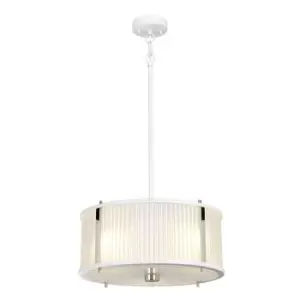 Image of 3 Bulb Ceiling Pendant White Satin Painted / Highly Polished Nickel LED E27 60W
