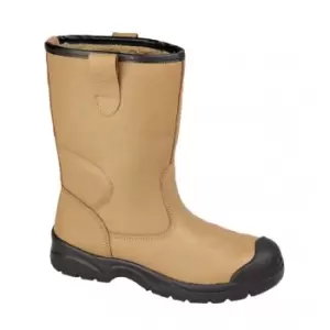 Image of Grafters Mens Scuff Toe Cap Safety Leather Rigger Boots (9 UK) (Tan) - Tan