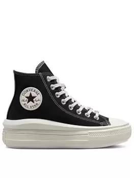 Image of Converse Chuck Taylor All Star Move- Hi, Black, Size 4, Women
