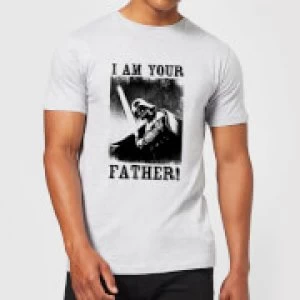 Image of Star Wars Darth Vader I Am Your Father Lightsaber Mens T-Shirt - Grey - 3XL