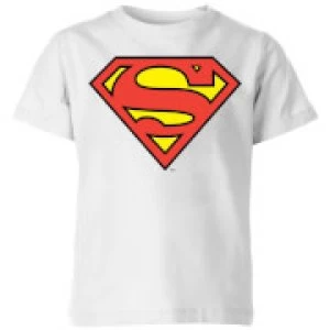 image of DC Originals Official Superman Shield Kids T-Shirt - White - 11-12 Years