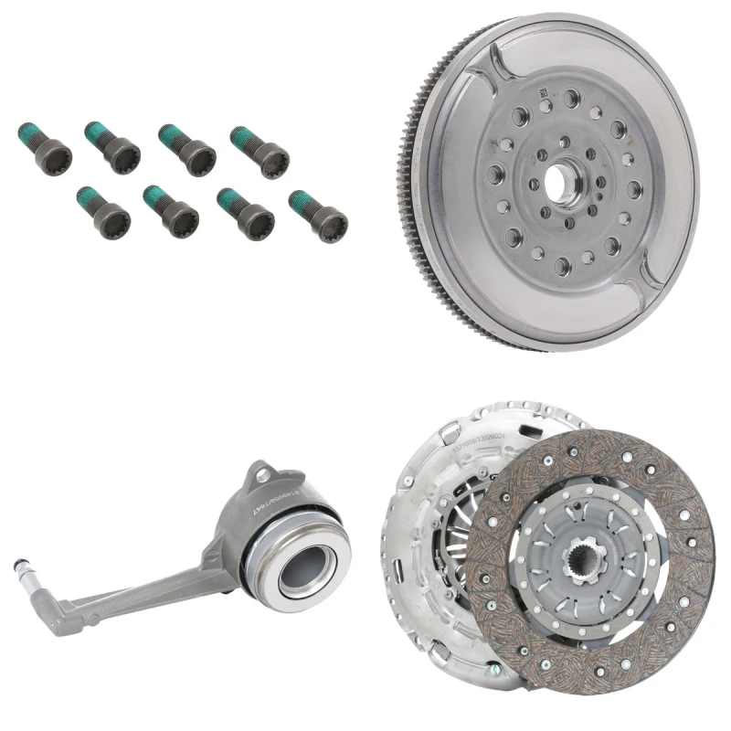 Image of RIDEX 479C4304 Clutch with central slave cylinder, with clutch disc, for engines with dual-mass flywheel Clutch Kit (479)