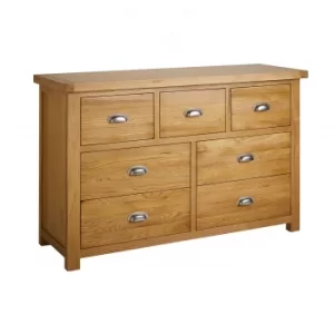 image of Woburn Oak 3 Over 4 Drawer Chest Brown