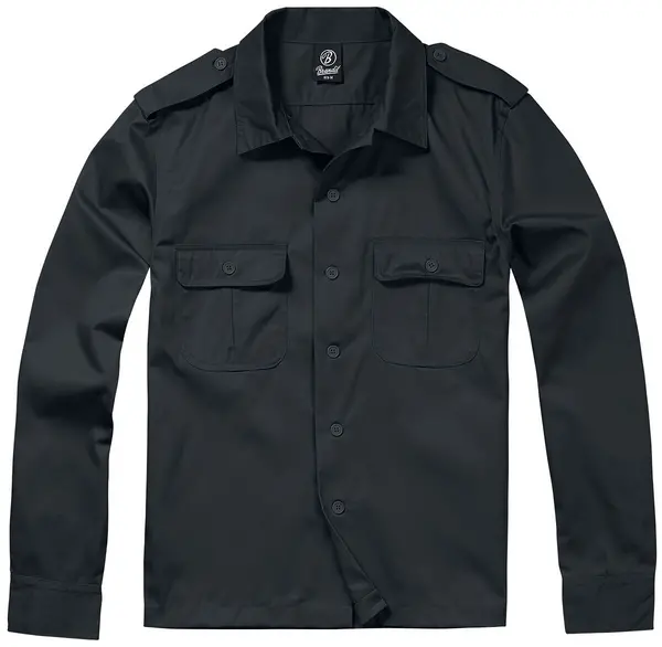 Image of Brandit US Long-Sleeved Shirt Longsleeve Black 4XL Men