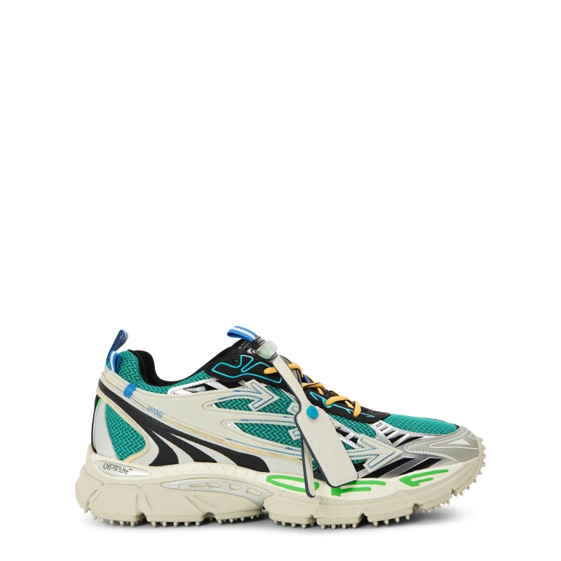 Image of Off White Mens Be Right Back Low-Top Trainers Grey/Dark Green male 9 (43)