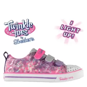 image of Skechers Twinkle Toes Rainbow Cutie Child Girls Trainers - Purple