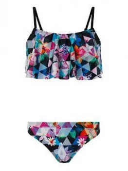 Image of Monsoon Girls Storm S.E.W. Eliza Print Bikini - Black