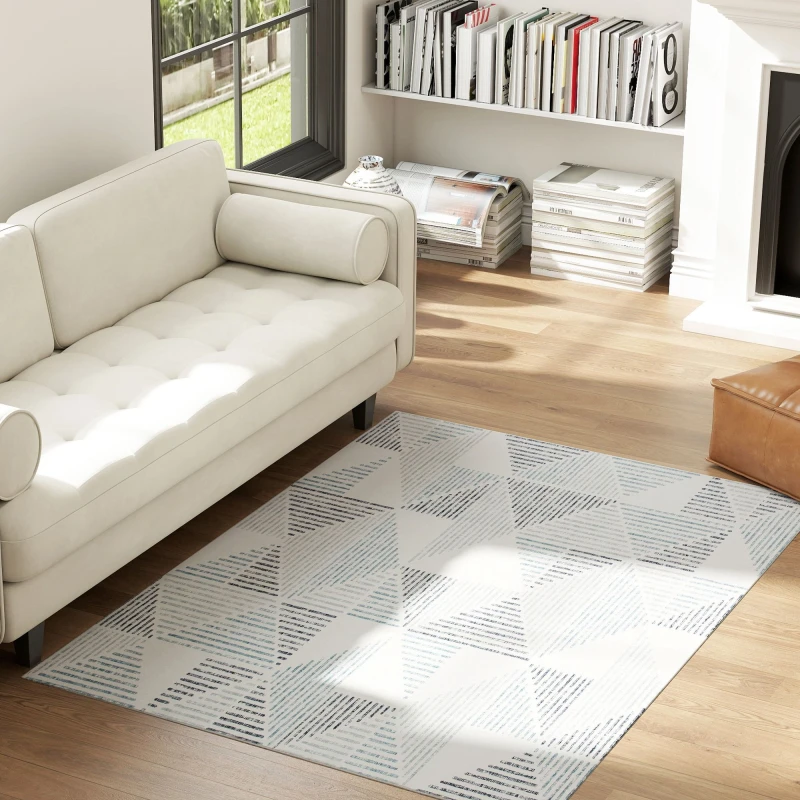 Image of HOMCOM HOMCOM Geometric Pattern Area Rug, Non-Slip Washable Rug Size: 160cm x 230cm Multi 160cm x 230cm Unisex 5063603092594