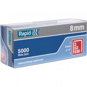 image of Rapid Type 53 Galvanised Staples 8mm Pack of 5000