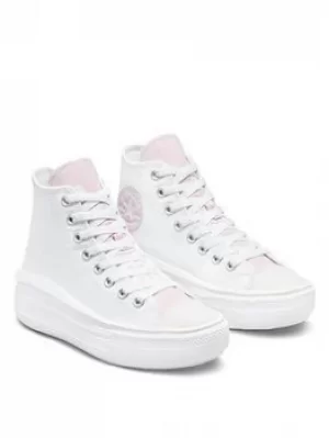 Image of Converse Chuck Taylor All Star Move Floral Fusion Platform Hi, White, Size 3, Women