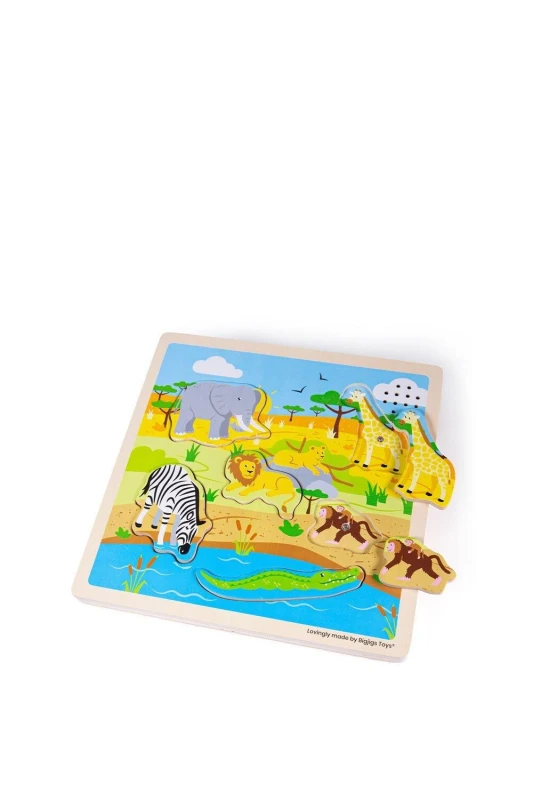Image of Bigjigs Toys Wooden Safari Sound Puzzle Multi unisex