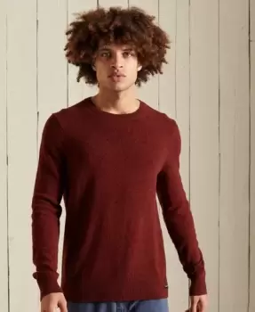 Image of Superdry Mens Lambswool Lightweight Crew Jumper Red / Chilli - Size: Xxl