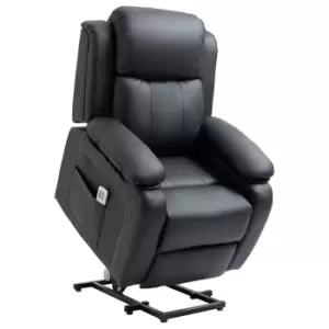 Image of Homcom Vibrating Massage Recliner Chair Electric Power Lift Black Faux Leather